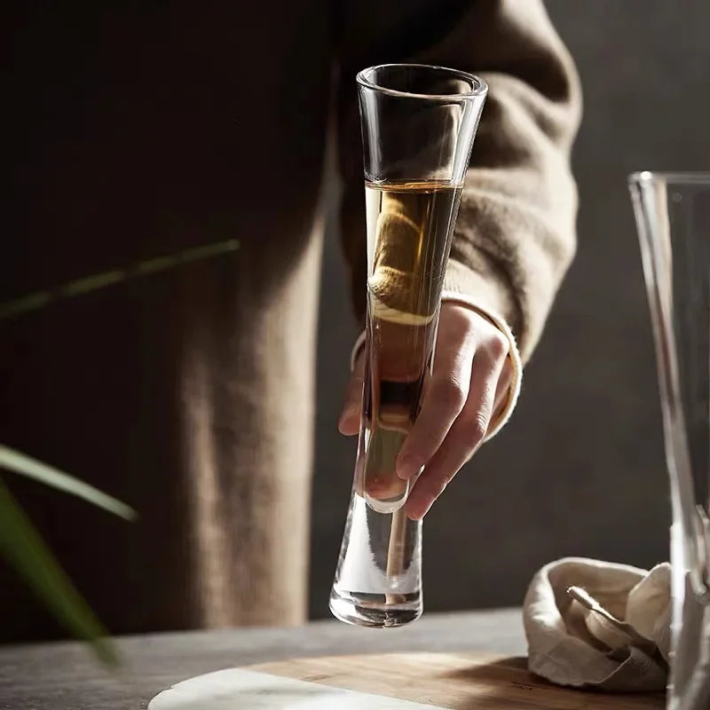 Minimalist Plain Champagne Flute Set | Tall Stem Beverage Serving Celebrations-Glass-Homefinn