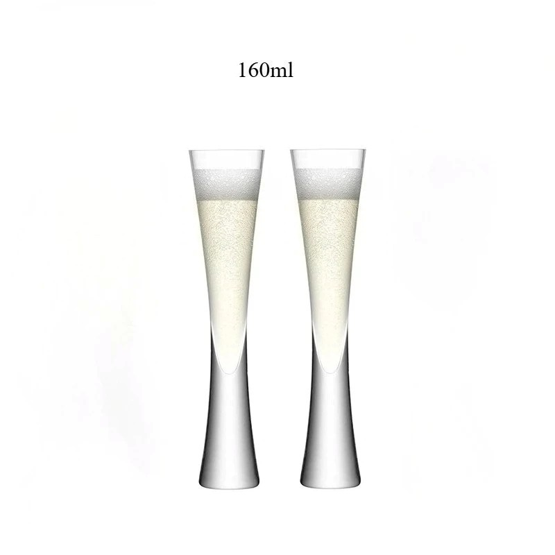 Minimalist Plain Champagne Flute Set | Tall Stem Beverage Serving Celebrations-Glass-Homefinn