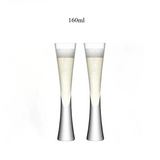 Minimalist Plain Champagne Flute Set | Tall Stem Beverage Serving Celebrations