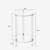 Minimalist Transparent Side Table | Two Tier Display Living Room Use-End Table-Homefinn