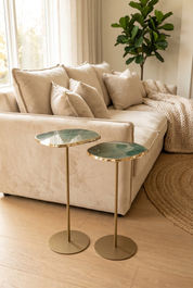 Modern Marble Pattern Side Table | Raised Surface Living Room Use