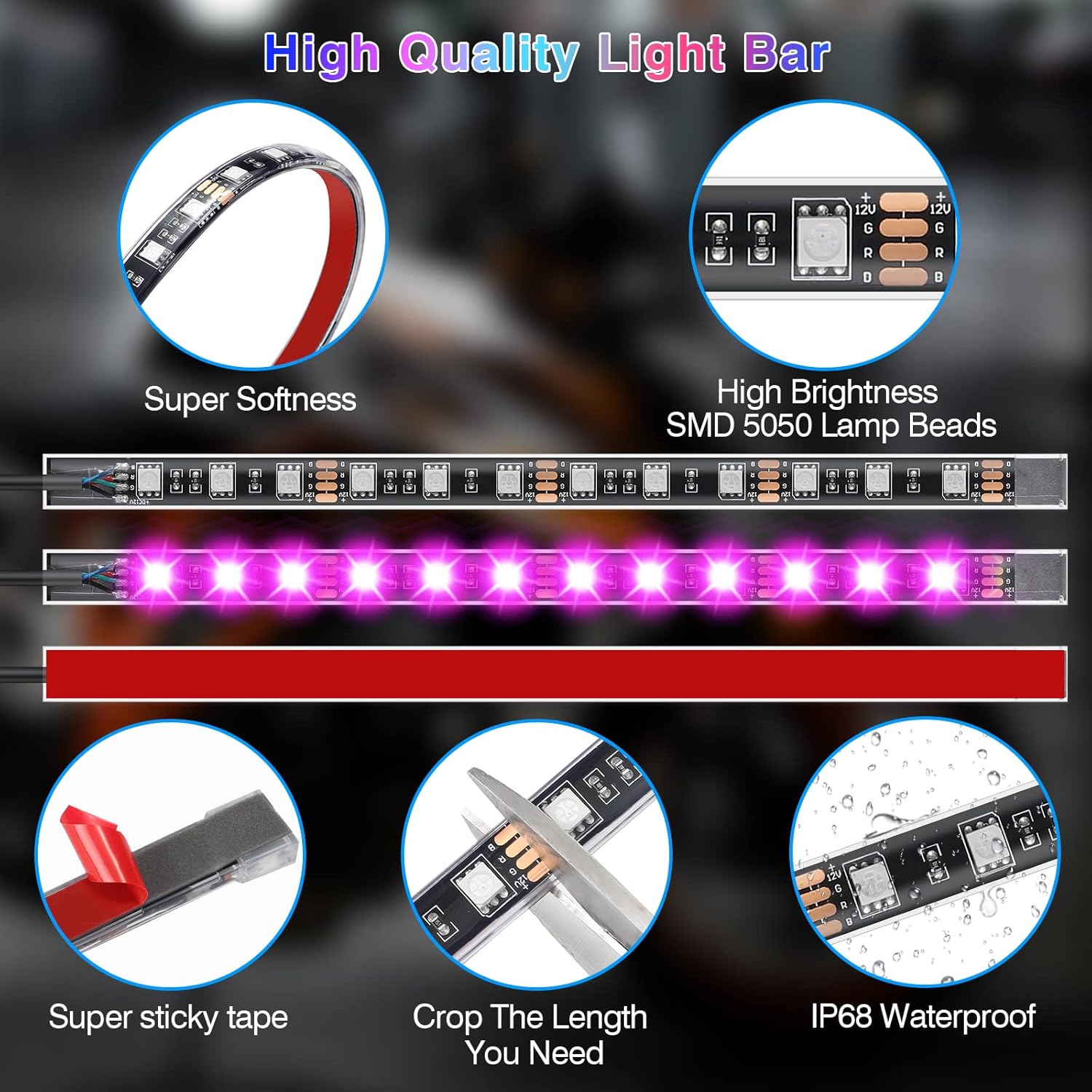 Motorcycle LED Light Kit | App Controlled RGB Lighting-Motorcycle Light-Homefinn