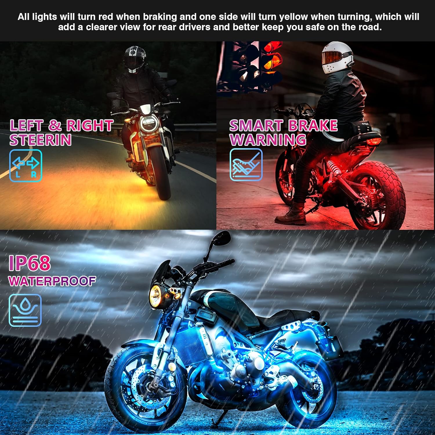 Motorcycle LED Light Kit | App Controlled RGB Lighting-Motorcycle Light-Homefinn