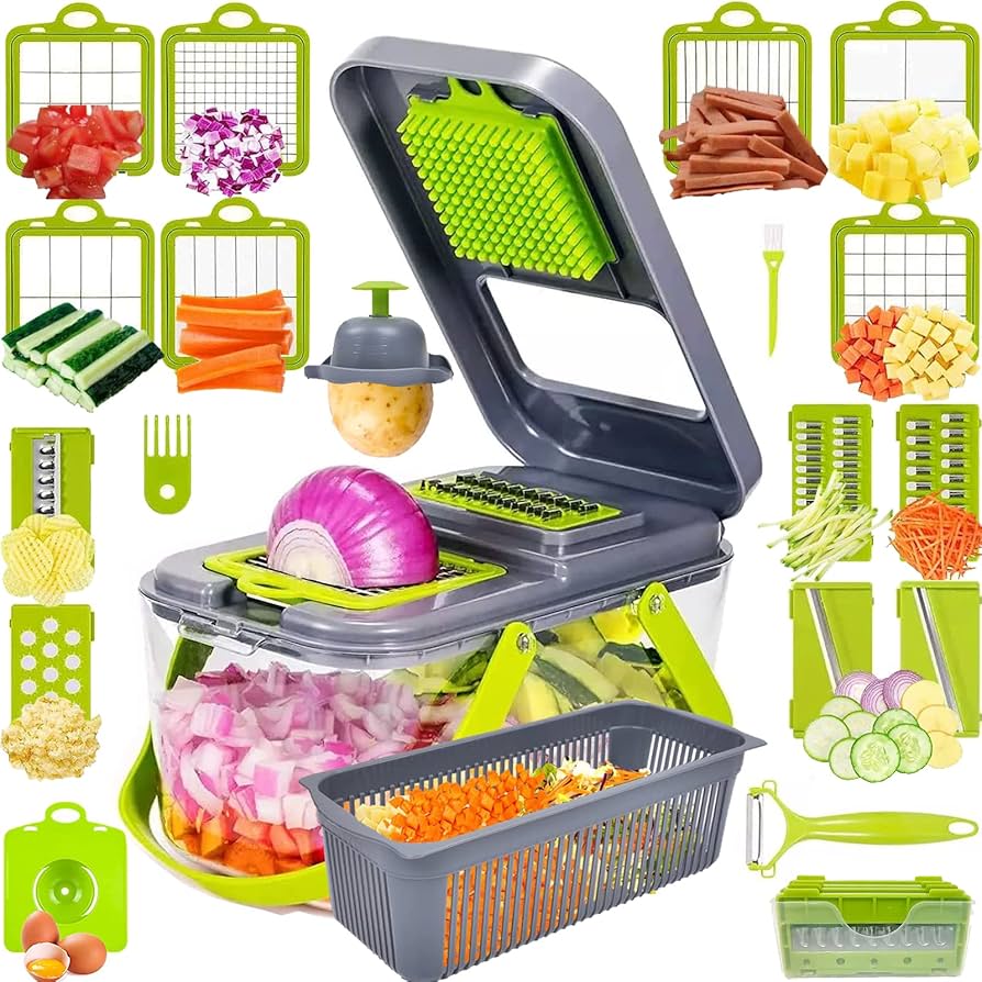 Multi Blade Vegetable Chopper | Food Container Kitchen Prep-Kitchen Slicer-Homefinn