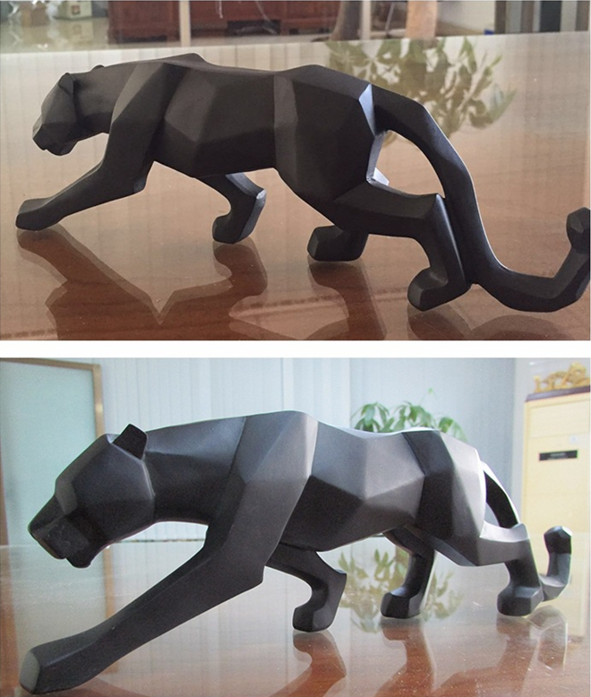 Animal Sculpture | Black Panther Figurine-Figurine-Homefinn