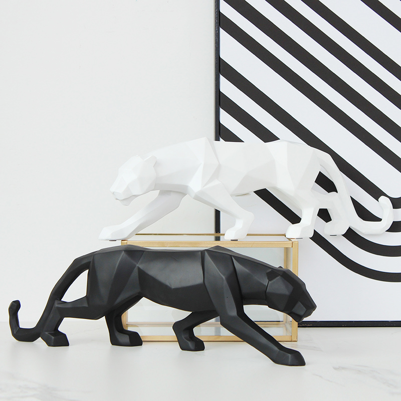 Animal Sculpture | Black Panther Figurine-Figurine-Homefinn
