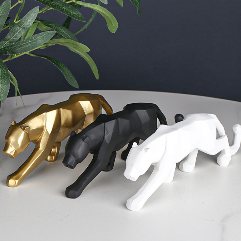 Animal Sculpture | Black Panther Figurine-Figurine-Homefinn