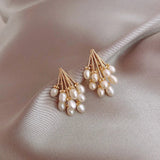 Pearl Cluster Earrings | Teardrop Dangle Earrings