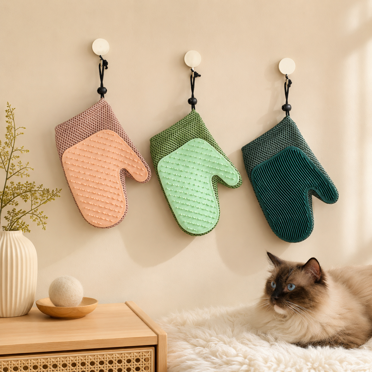 2-in-1 Pet Grooming Gloves for Cats and Dogs - Image 2