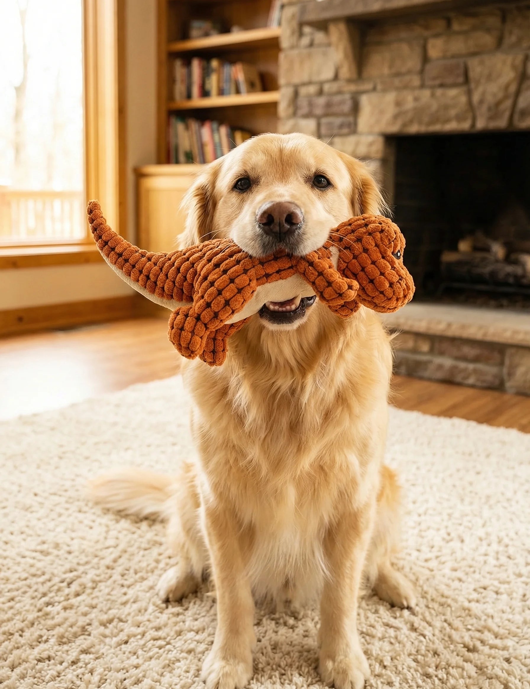 Plush Dinosaur Dog Toy | Soft Chew Play Pet Enrichment-Pet Toy-Homefinn