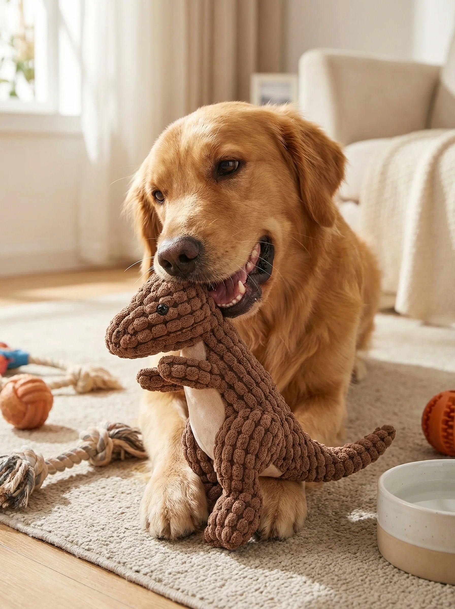 Dog Toy | Plush Dinosaur Toy-Pet Toy-Homefinn
