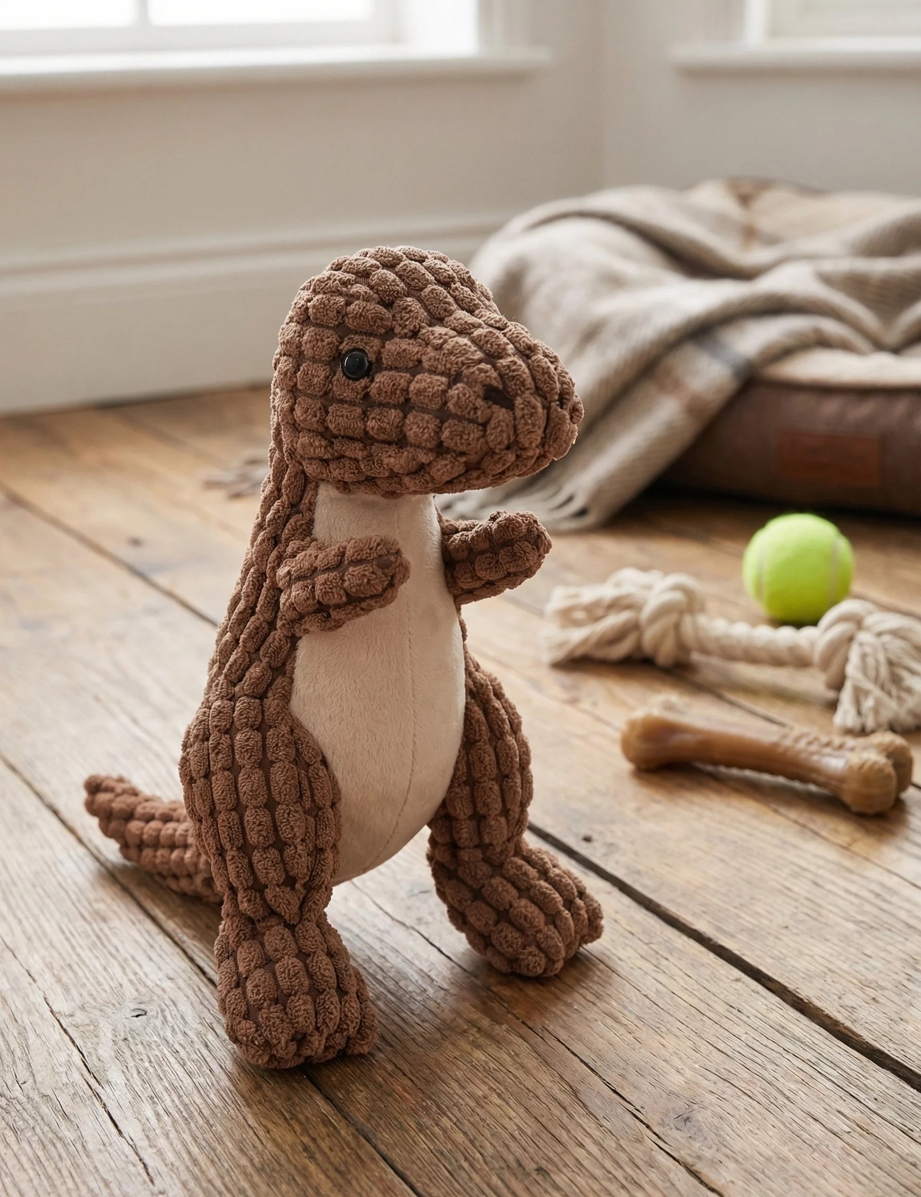 Plush Dinosaur Dog Toy | Soft Chew Play Pet Enrichment-Pet Toy-Homefinn