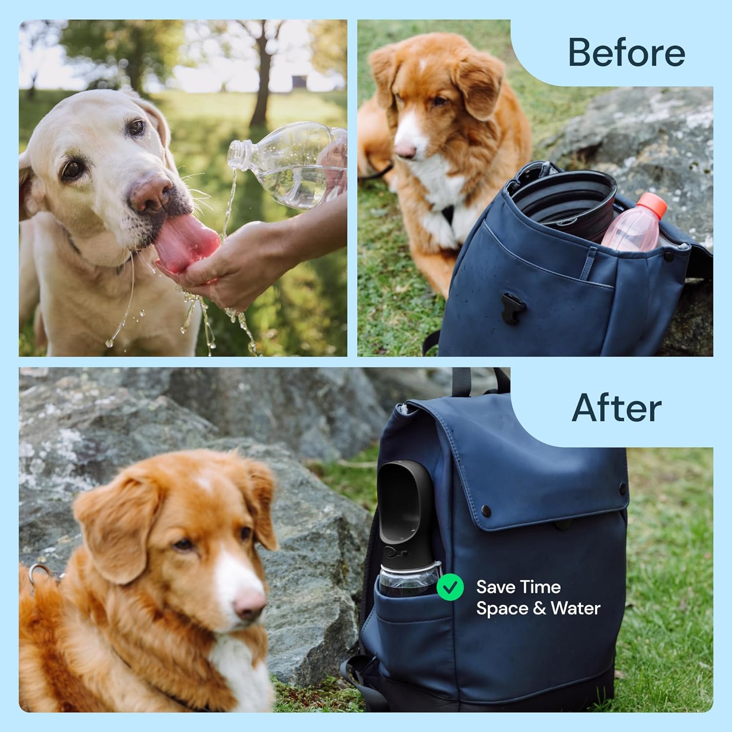 Portable Pet Water Bottle | Foldable Drinking Bowl Travel-Pet Bottle-Homefinn