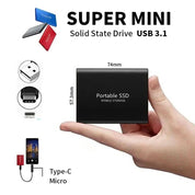 Portable Solid External SSD | Compact Profile Data Storage Travel Use-External SSD-Homefinn