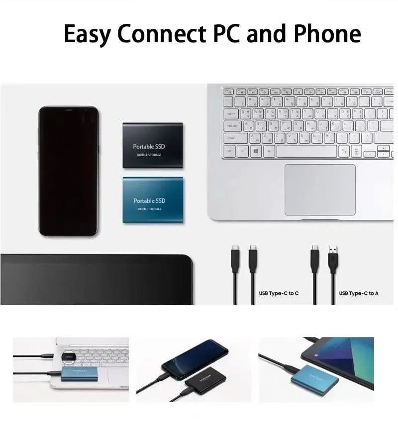 Portable Solid External SSD | Compact Profile Data Storage Travel Use-External SSD-Homefinn