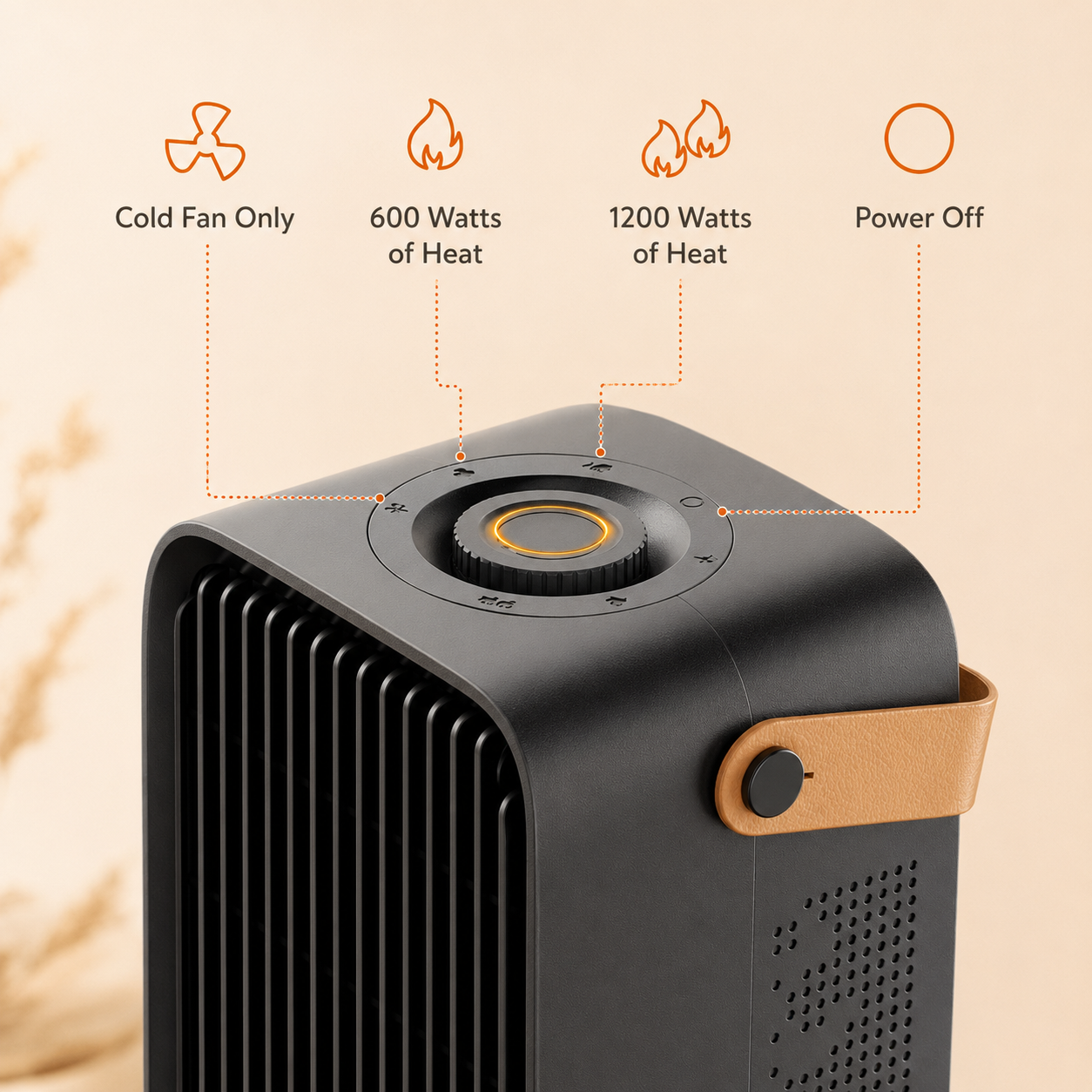 1200W Portable Electric Desktop Heater with Safe Fast Heating - Image 3