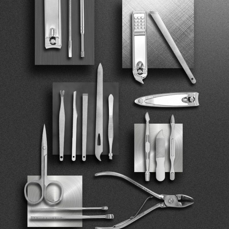 19 in 1 Stainless Steel Manicure set Nail clipper Kit - Image 2