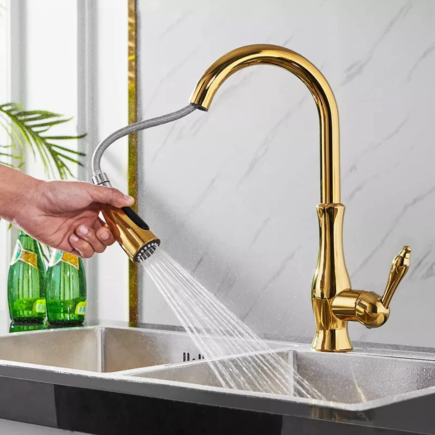 Pull-Out Kitchen Faucet | Kitchen Sink Faucet-Faucet-Homefinn