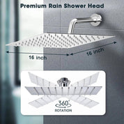 Ultra Thin 16-Inch Filtered Rainfall Ceiling Shower Head - Image 4
