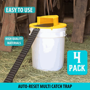 4-Pack Bucket Lid Mouse Trap Reusable Rodent Catch System - Image 2