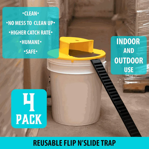 4-Pack Bucket Lid Mouse Trap Reusable Rodent Catch System - Image 4