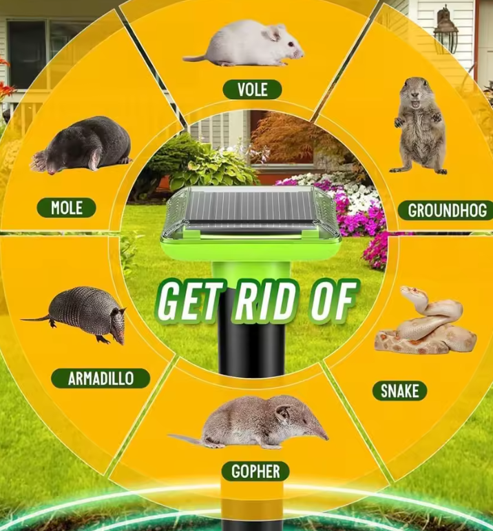 Solar Pest Repeller Stakes | Ground Insert Solar Powered Outdoor Protection-Pest Control-Homefinn