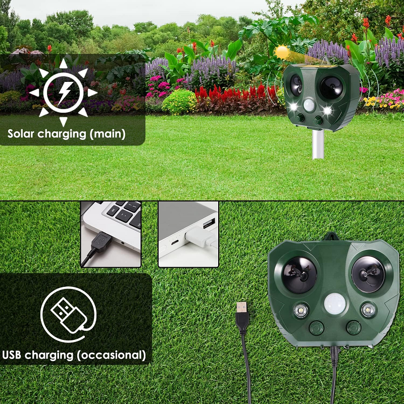 Solar Ultrasonic Bird Repeller Garden and Property Pest Deterrent - Image 4