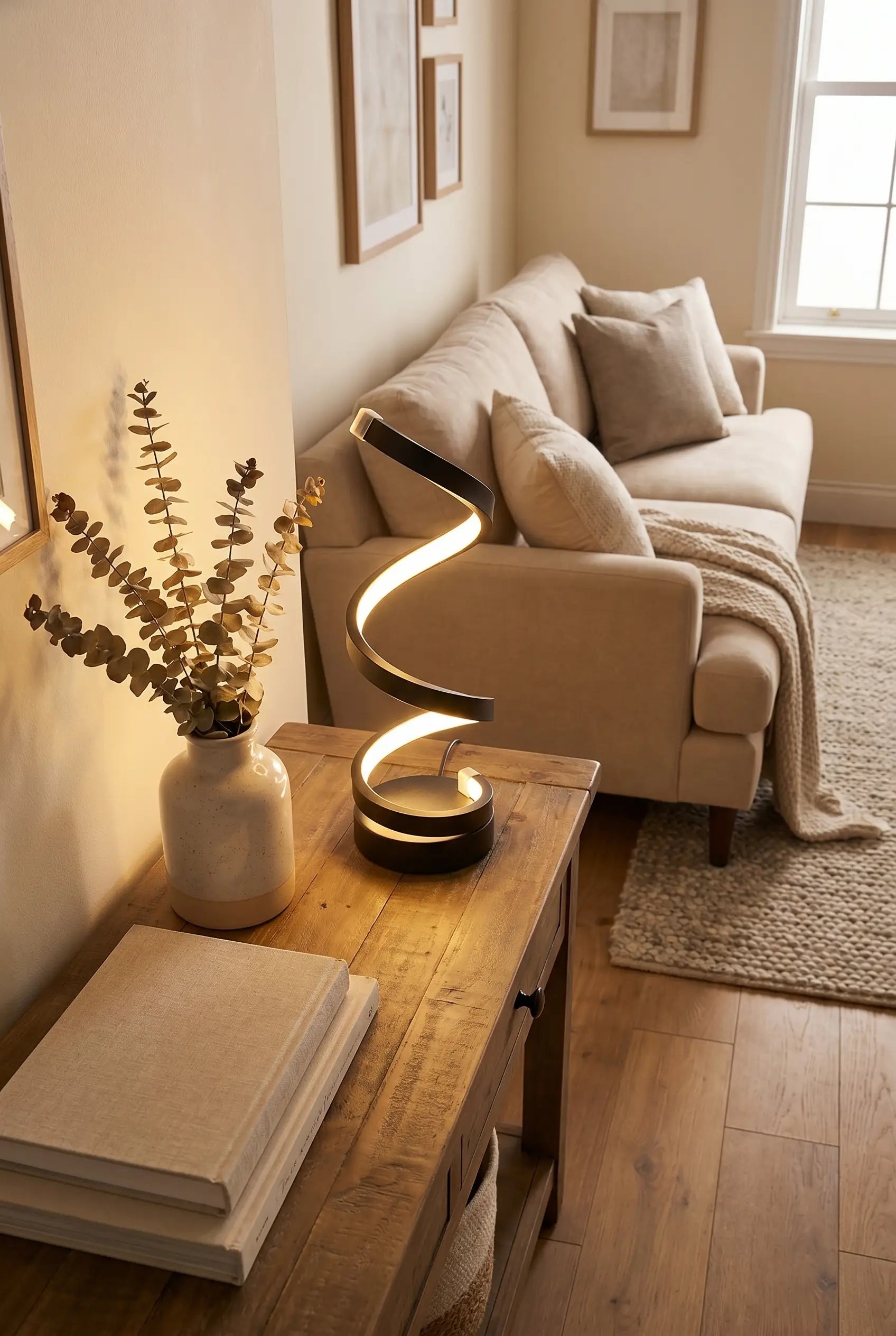 Spiral LED Table Lamp | Modern Ambient Accent Lighting