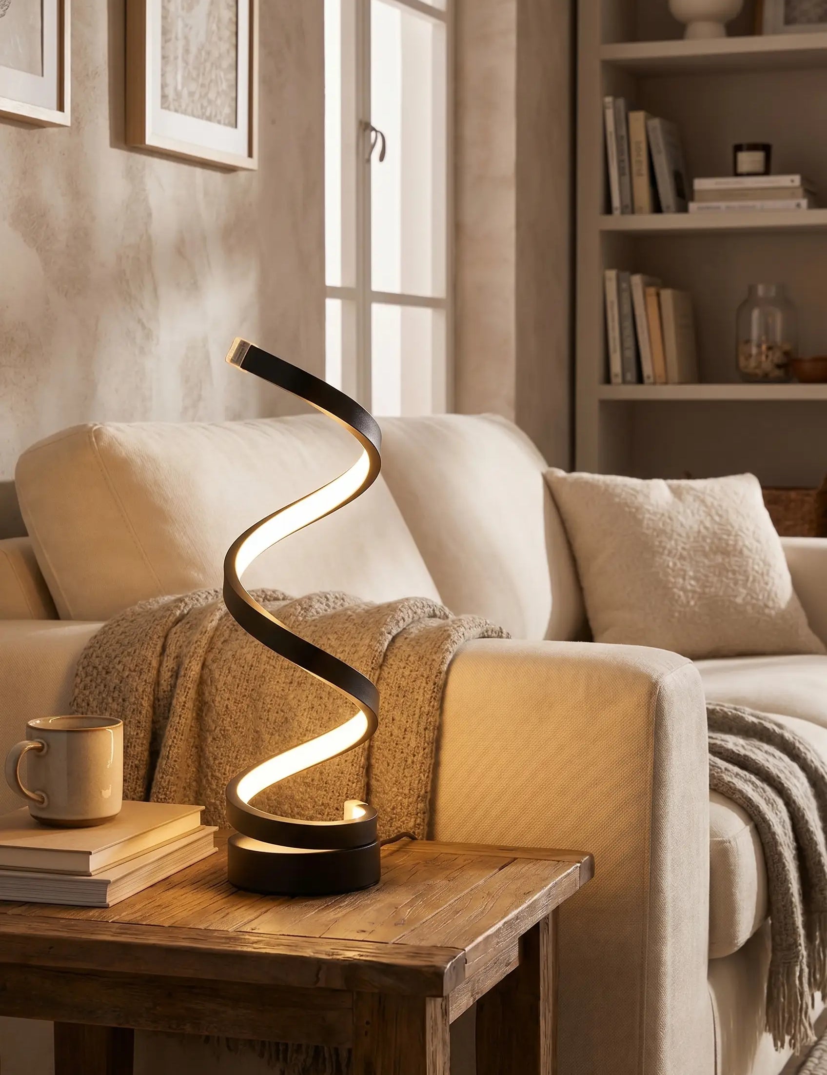 Spiral LED Table Lamp | Modern Ambient Accent Lighting