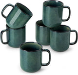 Stackable Coffee Mug Set | Cylindrical Shape Integrated Handles Beverage Service