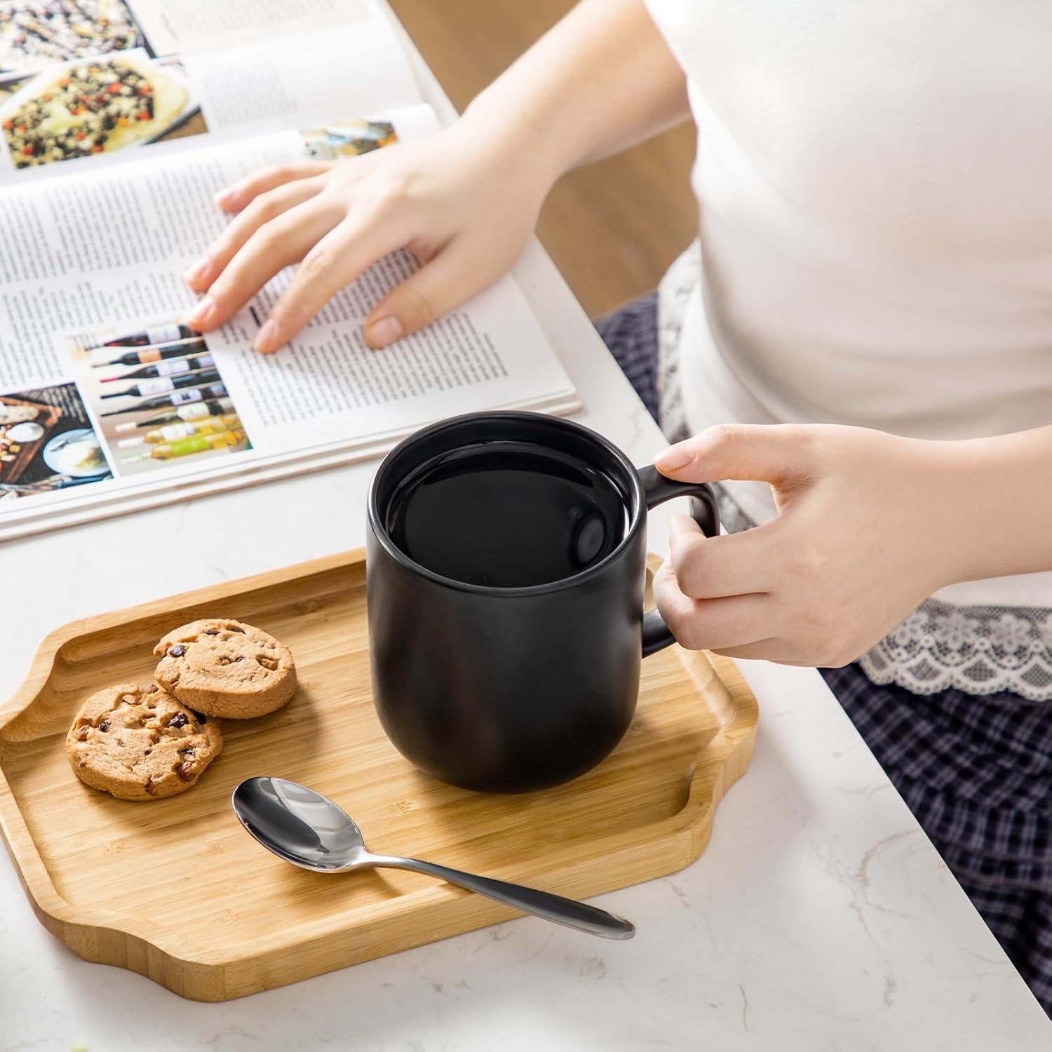 Stackable Coffee Mug Set | Cylindrical Shape Integrated Handles Beverage Service-Mug-Homefinn