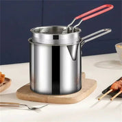 Stainless Steel Oil Pot | Fine Mesh Oil Strainer-Fryer Pot-Homefinn