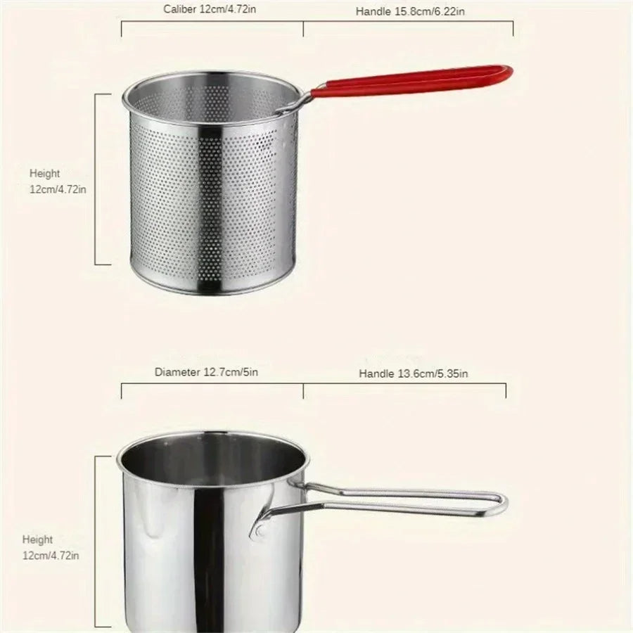 Stainless Steel Oil Pot | Fine Mesh Oil Strainer-Fryer Pot-Homefinn