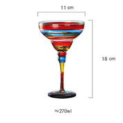 Striped Multicolour Cocktail Glass | Stemmed Profile Beverage Entertaining Use-Coctail Glass-Homefinn