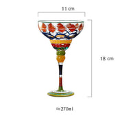 Striped Multicolour Cocktail Glass | Stemmed Profile Beverage Entertaining Use-Coctail Glass-Homefinn