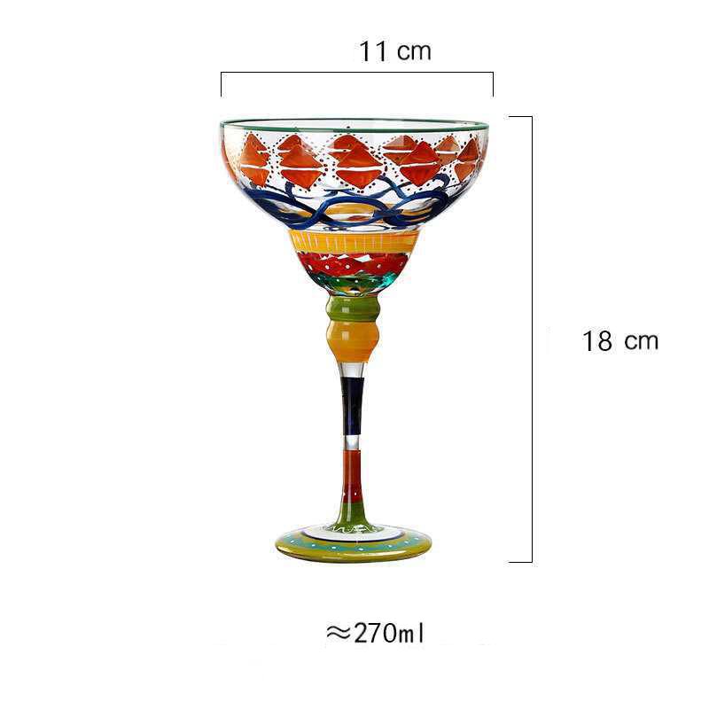 Striped Multicolour Cocktail Glass | Stemmed Profile Beverage Entertaining Use-Coctail Glass-Homefinn