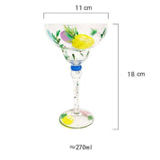 Striped Multicolour Cocktail Glass | Stemmed Profile Beverage Entertaining Use-Coctail Glass-Homefinn