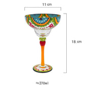 Striped Multicolour Cocktail Glass | Stemmed Profile Beverage Entertaining Use-Coctail Glass-Homefinn