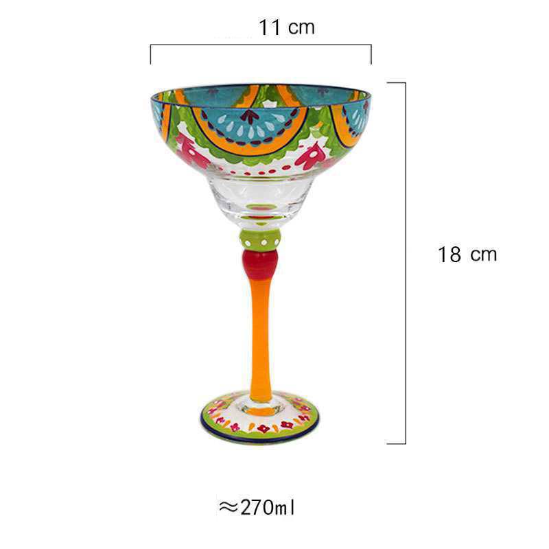 Striped Multicolour Cocktail Glass | Stemmed Profile Beverage Entertaining Use-Coctail Glass-Homefinn