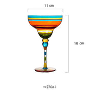 Striped Multicolour Cocktail Glass | Stemmed Profile Beverage Entertaining Use-Coctail Glass-Homefinn
