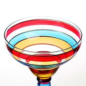 Striped Multicolour Cocktail Glass | Stemmed Profile Beverage Entertaining Use-Coctail Glass-Homefinn