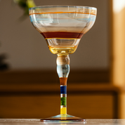 Striped Multicolour Cocktail Glass | Stemmed Profile Beverage Entertaining Use-Coctail Glass-Homefinn