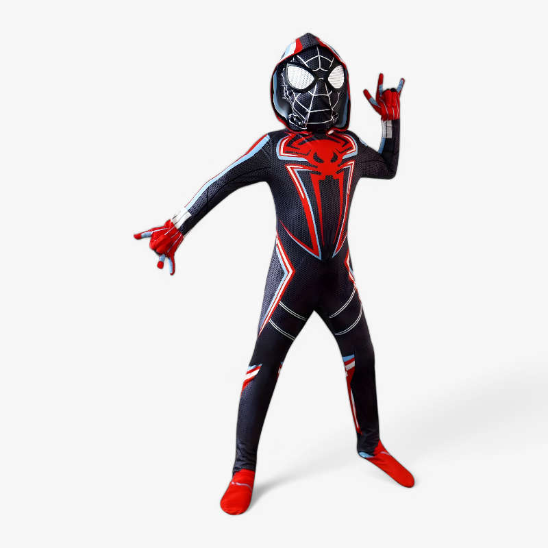 Spidey Costume | Kids Superhero Costume With Hood-Kids Costume-Homefinn