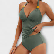 Tankini Set | Halter Neck Two Piece Set-Women Swimsuit-Homefinn