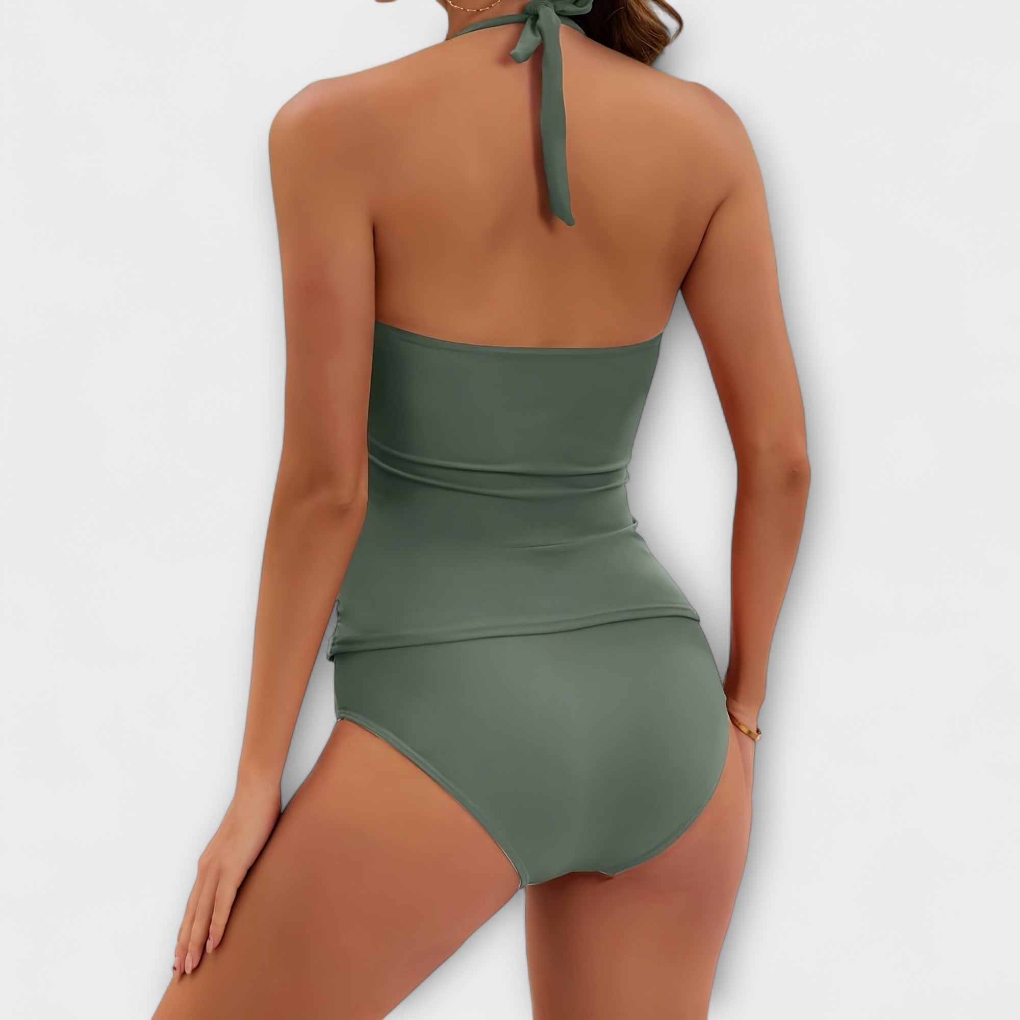 Tankini Set | Halter Neck Two Piece Set-Women Swimsuit-Homefinn