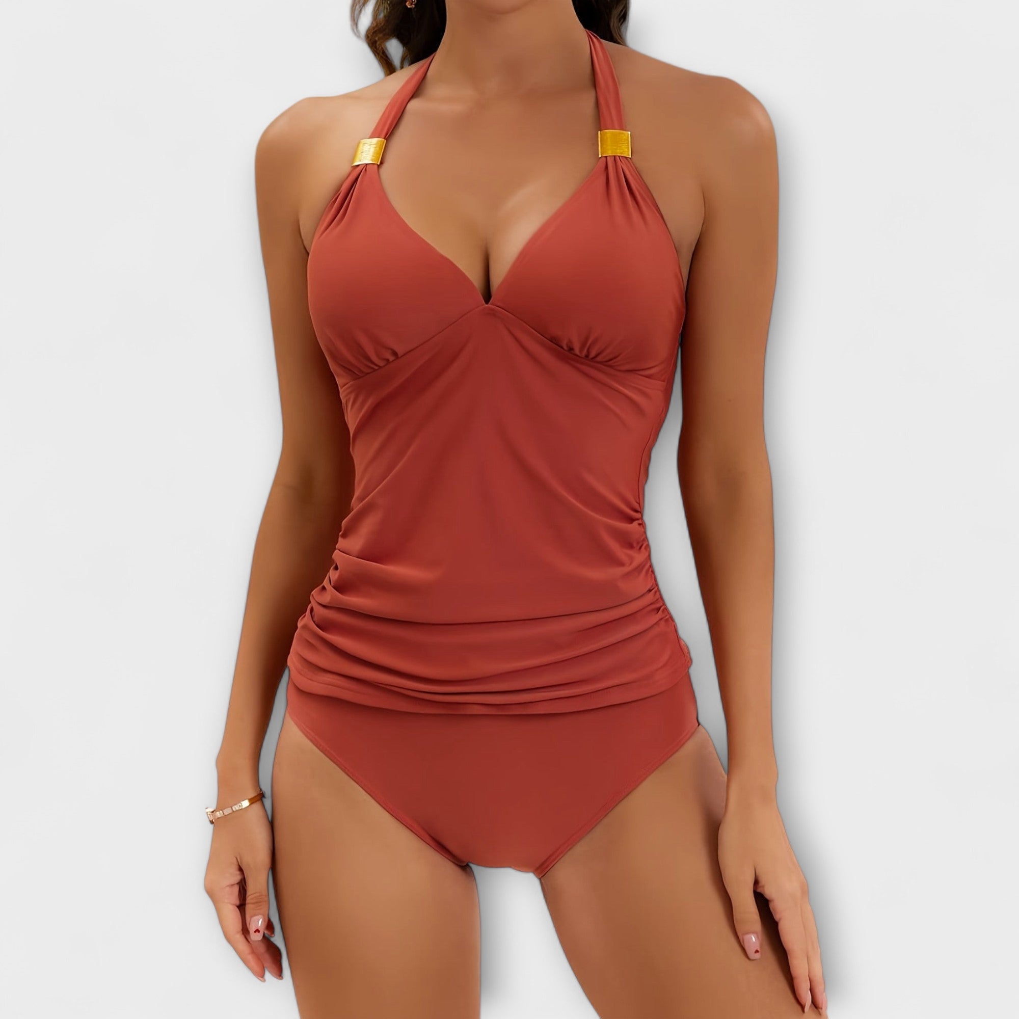 Tankini Set | Halter Neck Two Piece Set-Women Swimsuit-Homefinn