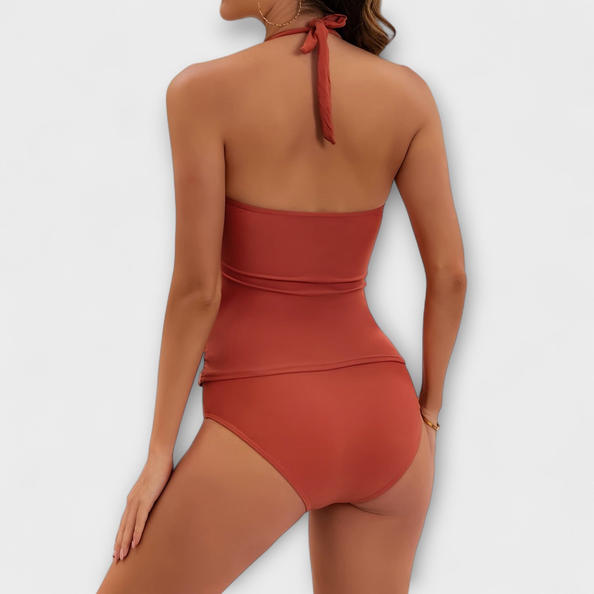 Tankini Set | Halter Neck Two Piece Set-Women Swimsuit-Homefinn