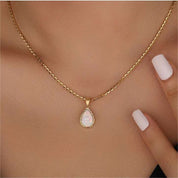 Teardrop Pendant Necklace | Minimalist Chain Necklace-Necklace-Homefinn