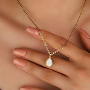Teardrop Pendant Necklace | Minimalist Chain Necklace-Necklace-Homefinn