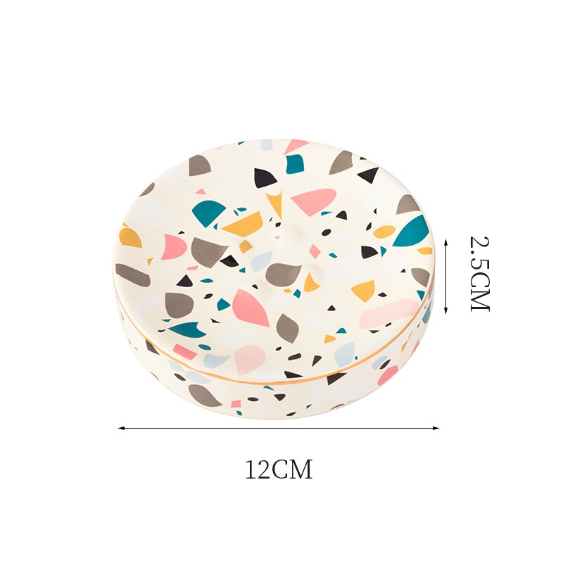Terrazzo Pattern Bathroom Accessory Set | Matching Dispenser Tumbler Countertop Use-Bathroom Accessory Set-Homefinn
